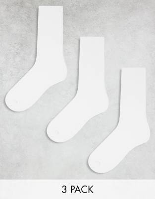 Jack & Jones 3 pack tennis sock in white