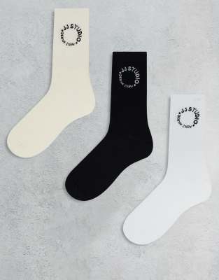 Jack & Jones 3 Pack Tennis Socks In White
