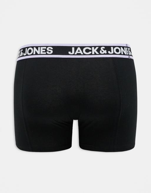 Jack & Jones 3 pack trunks in black and floral, 3 of 4