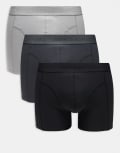 [Jack & Jones] Jack & Jones 3 pack trunks in black and grey S Black