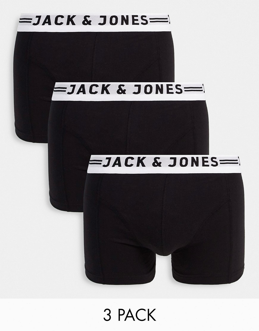 Jack & Jones 3 pack trunks in black