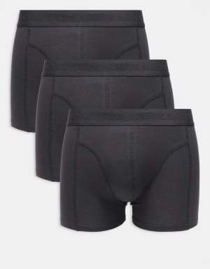 Jack & Jones 3 pack trunks in black