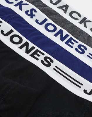 Jack & Jones 3 Pack Trunks In Blue