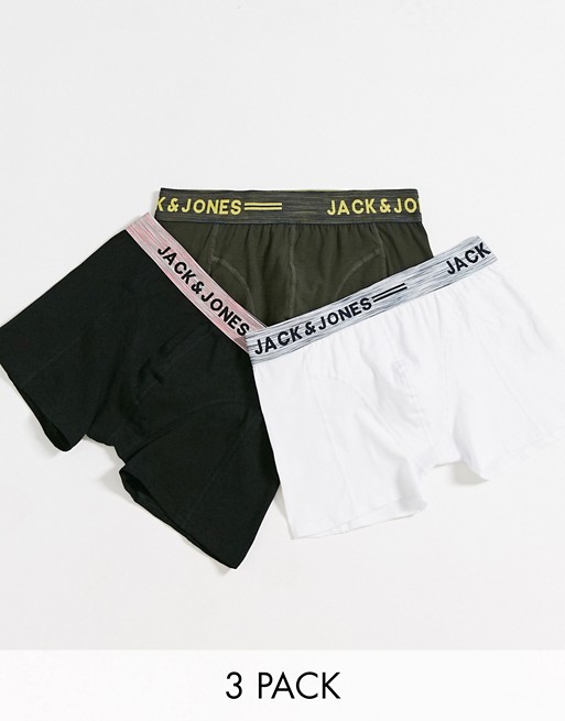 Jack & Jones 3 pack trunks in multi