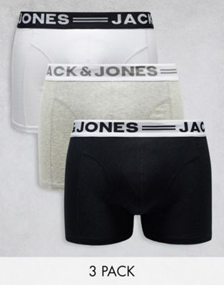 Jack & Jones 3 pack trunks in multi - ASOS Price Checker