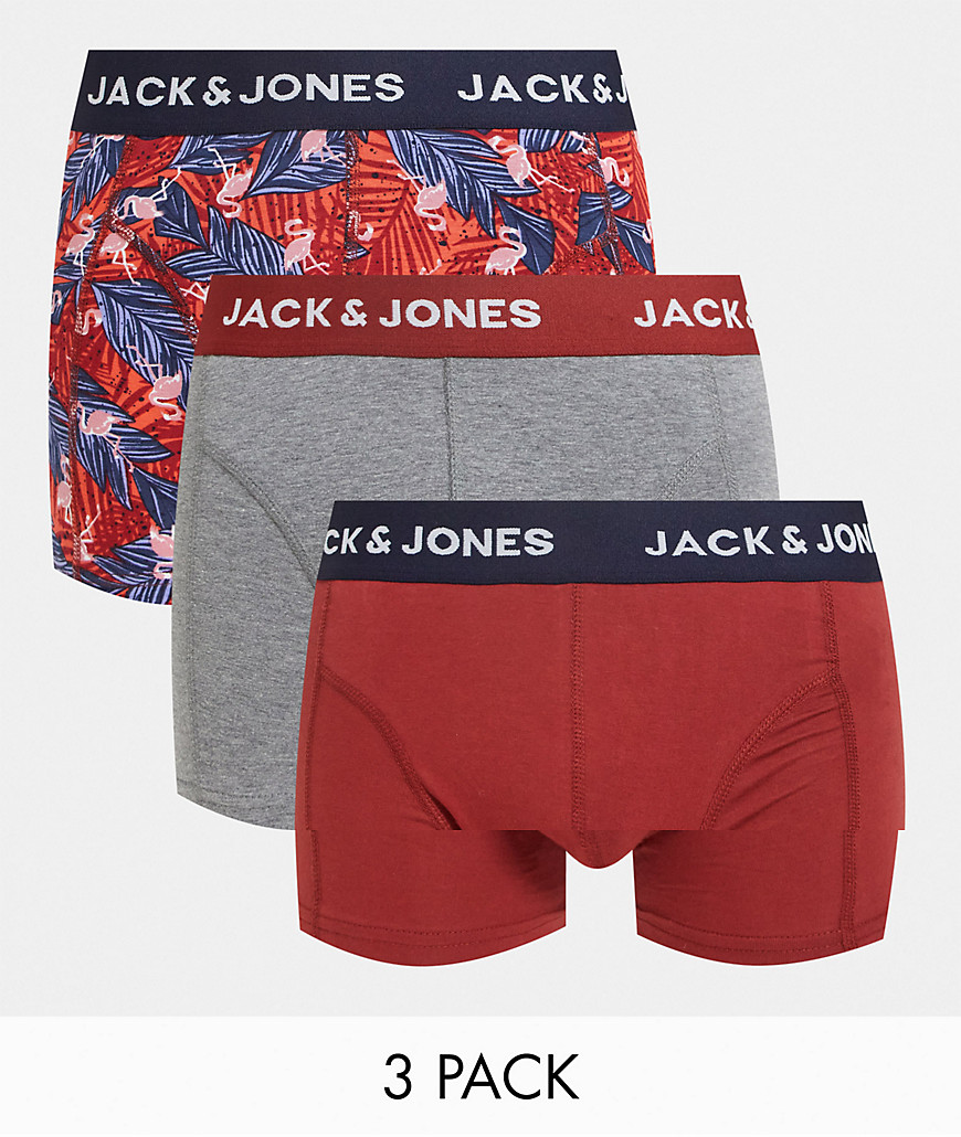 Jack & Jones 3 pack trunks in red