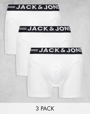 Jack & Jones 3 pack trunks in white