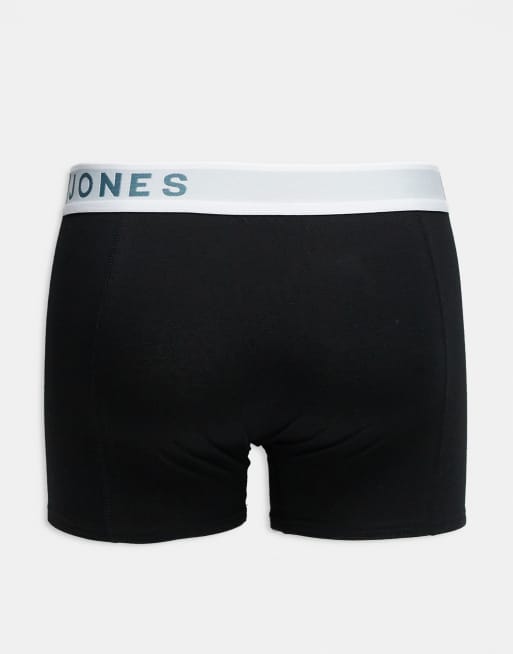 Jack & Jones 3 pack trunks with contrast logo in multi, 3 of 3