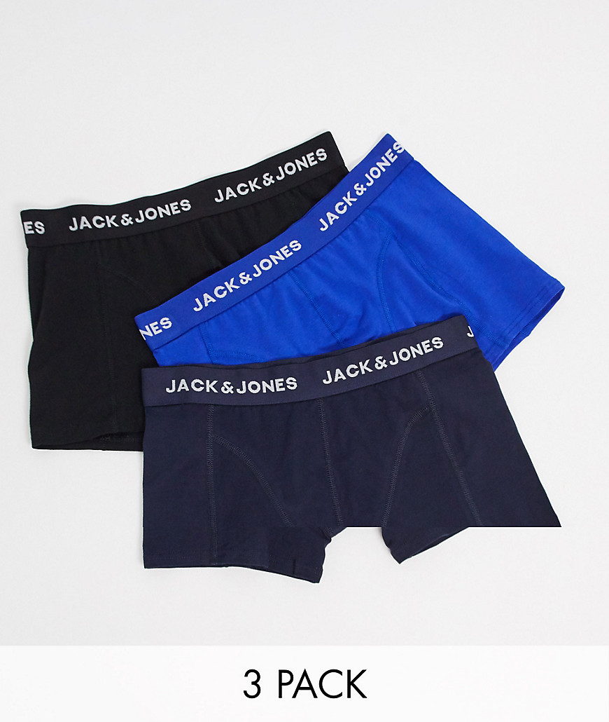 Jack & Jones - 3-pak marineblå og sorte boksershorts