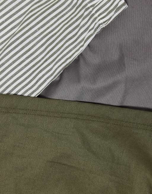 Jack & Jones – 3er-Pack gestreifte Web-Boxershorts in Grün, 3 von 3