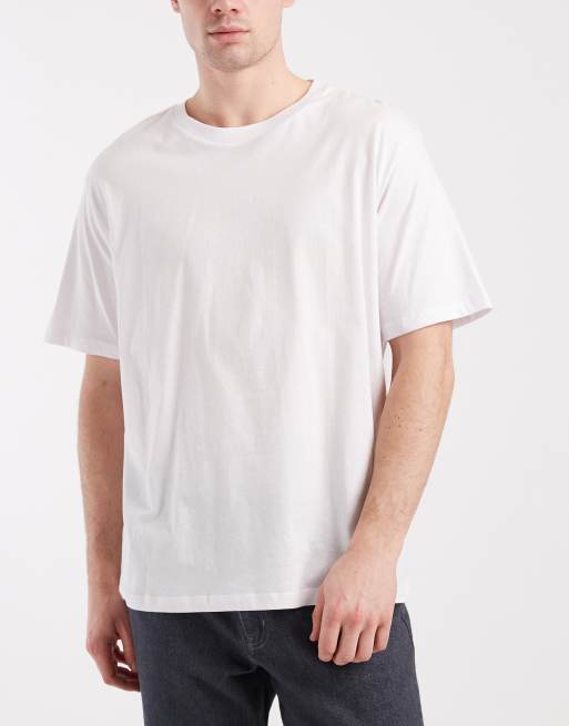 Jack & Jones – 3er-Pack Oversize-T-Shirts in Weiß, Beige und Blau, 2 von 5