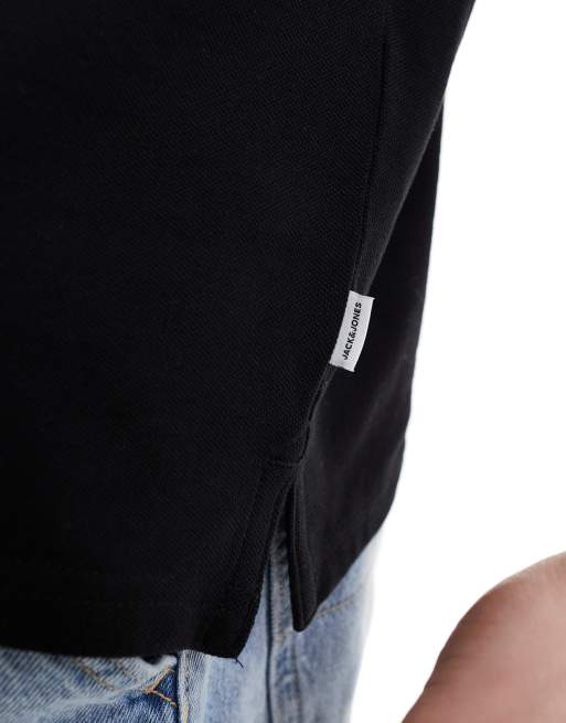 Jack & Jones – 3er-Pack Piqué-Poloshirts in Schwarz, Weiß und Marineblau , 3 von 4