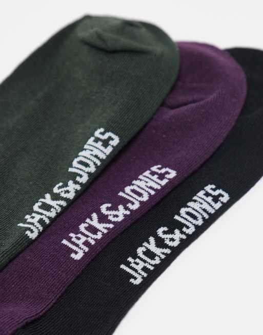 Jack & Jones – 3er-Pack Sportsocken in Khaki, Schwarz und Pflaume, 2 von 3