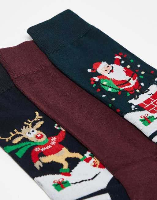 Jack & Jones – 3er-Pack Weihnachtssocken in Schwarz, 3 von 3