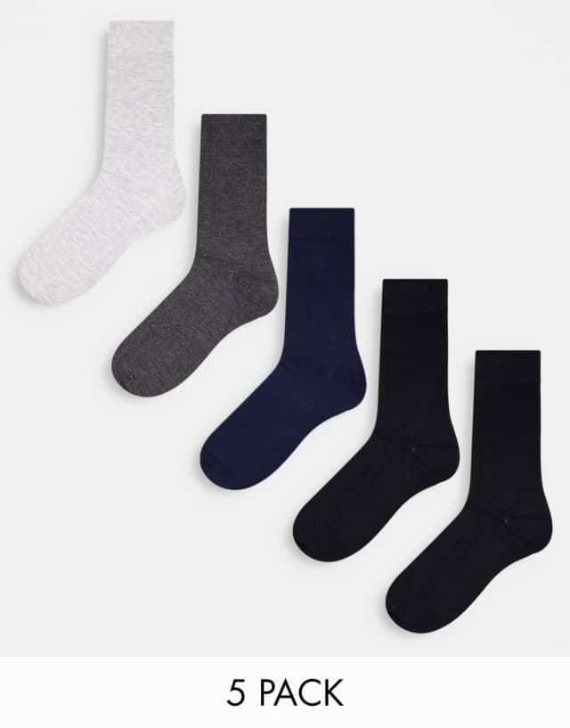 Jack & Jones 5-pack bamboo fiber socks in multicolor