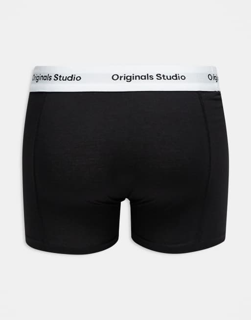 Jack & Jones 5 pack briefs in navy orange mix with originals logo, 2 of 3
