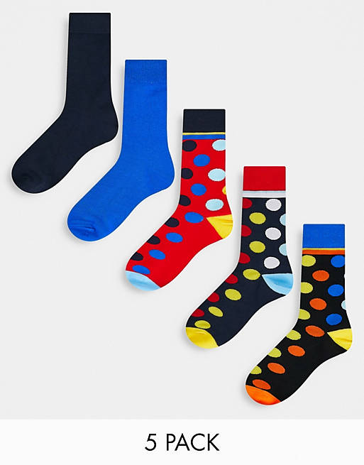 Jack & Jones 5 pack socks in polka dot print | ASOS