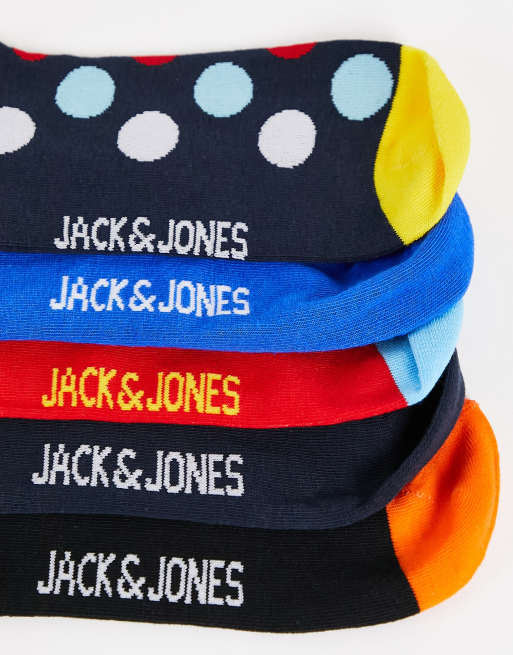 Jack Jones 5 pack socks in polka dot print