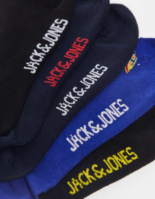 Jack & Jones 5 pack socks with fast food print in navy , 2 of 4