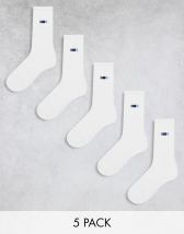 Jack & Jones trainer socks 5 pack in white