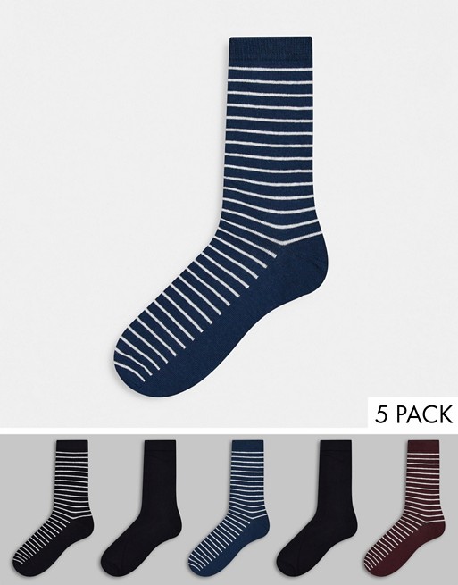 Jack & Jones 5 pack socks with stripes