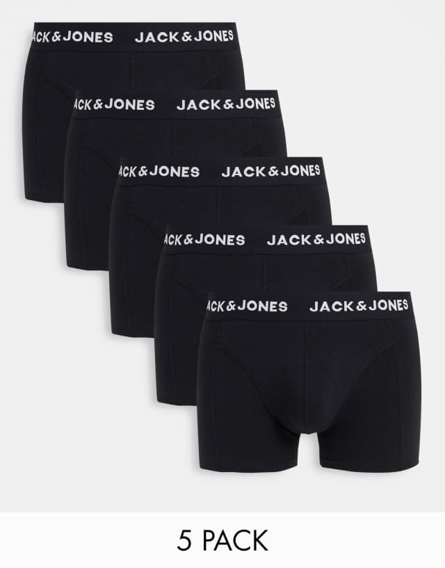 Jack & Jones 5 pack trunks in black