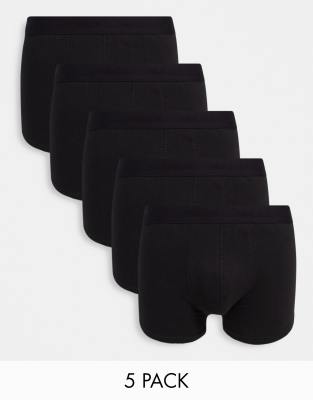 Jack & Jones Jack & Jones 5 pack trunks in black