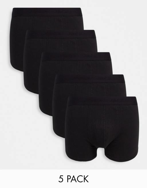 Jack & Jones 5 pack trunks in black | ASOS