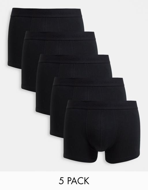 Jack & Jones 5 pack trunks in black | ASOS