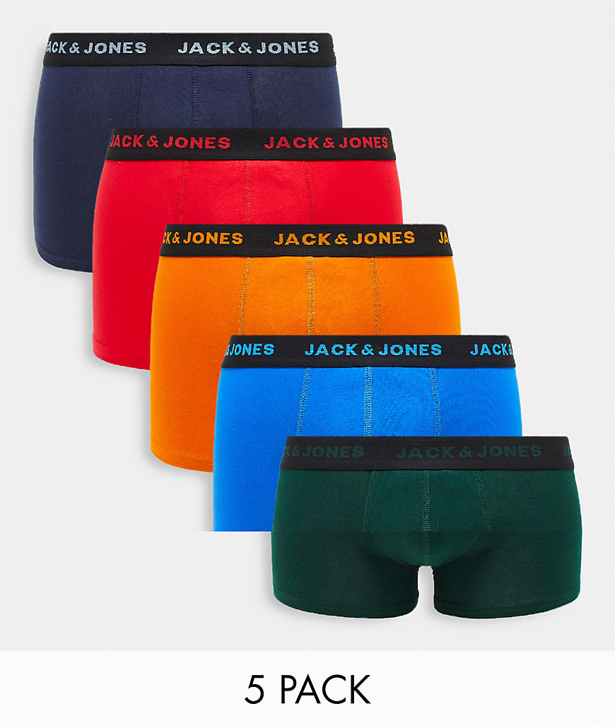 jack & jones 5 pack trunks in bright colours-green