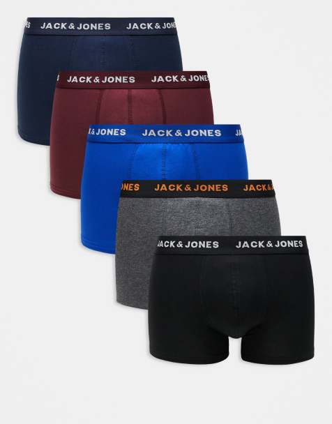 Jack & Jones 5 pack trunks in navy mix - view 1