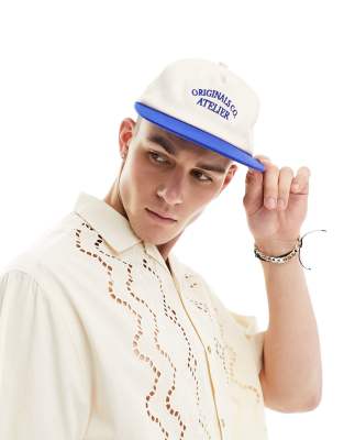 Jack & Jones Jack & Jones 5 panel cap with embroidered logo in blue