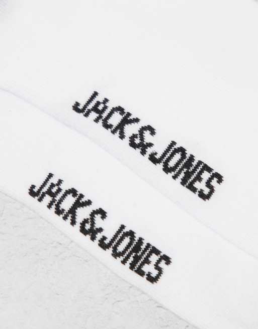 Jack & Jones – 5er-Pack Tennissocken in Weiß mit schwarzem Logo, 4 von 4