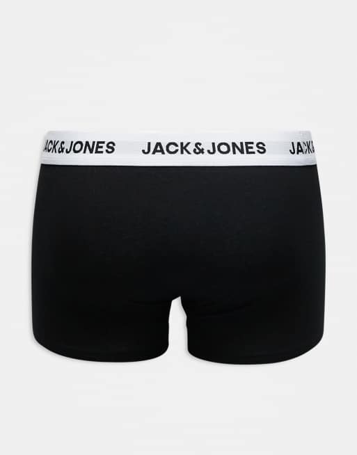 Jack & Jones – 5er-Pack Unterhosen in Schwarz mit farbigem Logo, 2 von 3