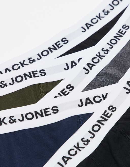 Jack & Jones – 5er-Pack Unterhosen in Schwarz mit farbigem Logo, 3 von 3