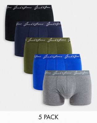 Jack & Jones – 5er Packung Unterhosen in verschiedenen Farben-Mehrfarbig