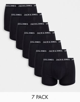 Jack & Jones 7 Pack Trunks In Black