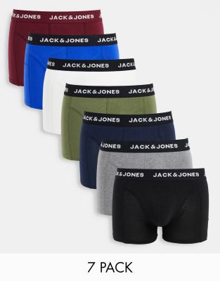 Jack & Jones 7 pack trunks in multi - ASOS Price Checker