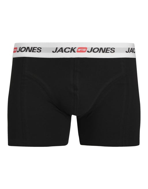 Jack & Jones – 7er-Pack Unterhosen in Schwarz mit weißem Bund, 3 von 3