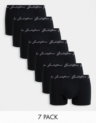 Jack & Jones – 7er Packung schwarze Unterhosen