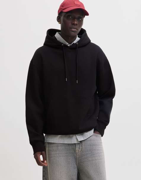 Jack & Jones Ace relaxed-fit hoodie met lange mouwen in zwart - view 1