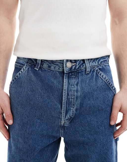 Jack & Jones Alex baggy carpenter fit jeans in blue wash, 5 of 5