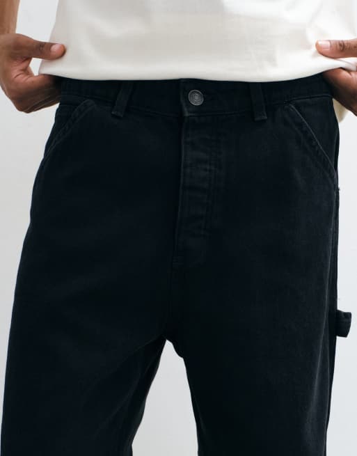 Jack & Jones Alex baggy carpenter-jeans i svart, 2 av 5