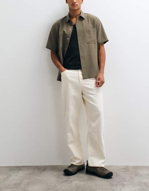 Jack & Jones Alex baggy cord pants in off white - view 1