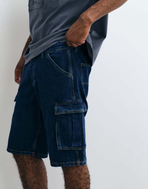 Jack & Jones Alex Baggy Denim-Cargo-Shorts in Hellblau, 4 von 5