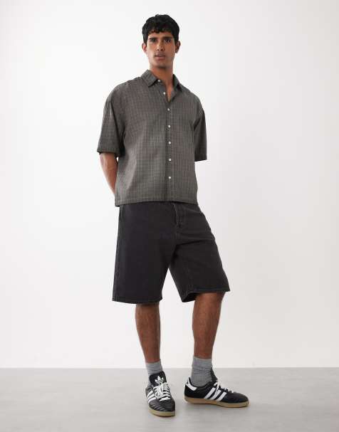 Jack & Jones Alex baggy denim shorts in black - view 1