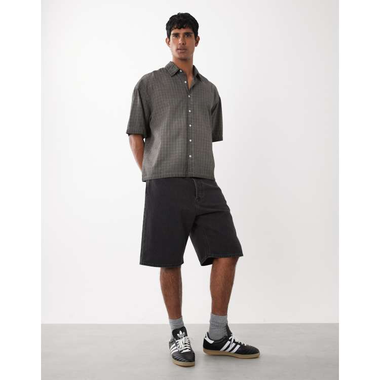 パンツ 1189 Q ambient wear Baggy Shorts Black M Jack & Jones Alex baggy denim shorts in black | ASOS