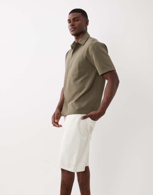 Jack & Jones Alex baggy denim shorts in cream, 4 of 5