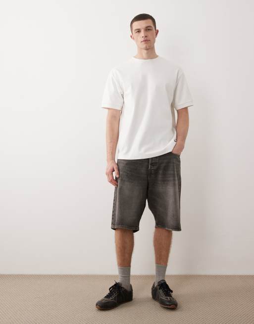 Jack & Jones Alex baggy denim shorts in mid gray, 2 of 5