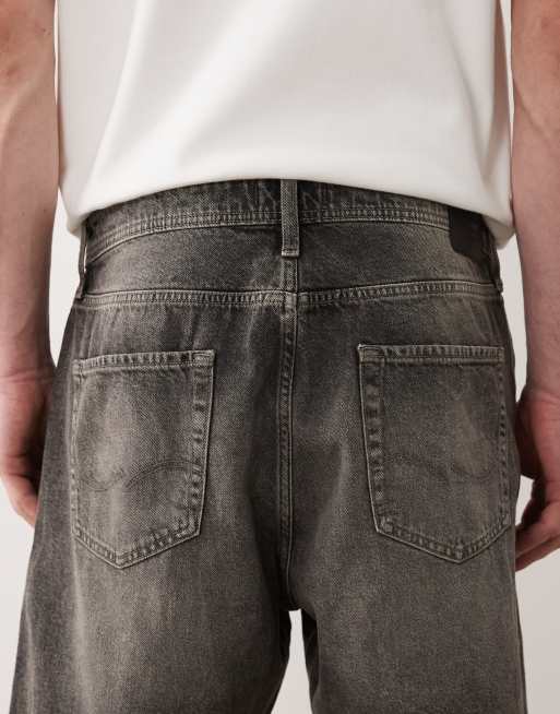 Jack & Jones Alex baggy denim shorts in mid grey, 5 of 5